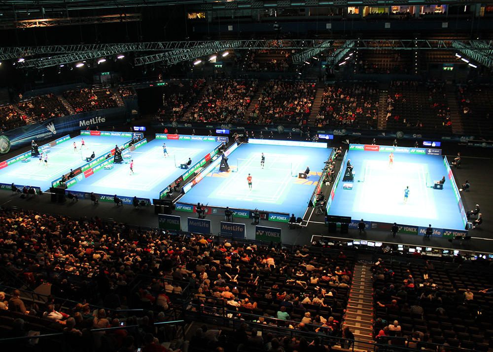 Badminton Championships Courts Lit Up Sport Players