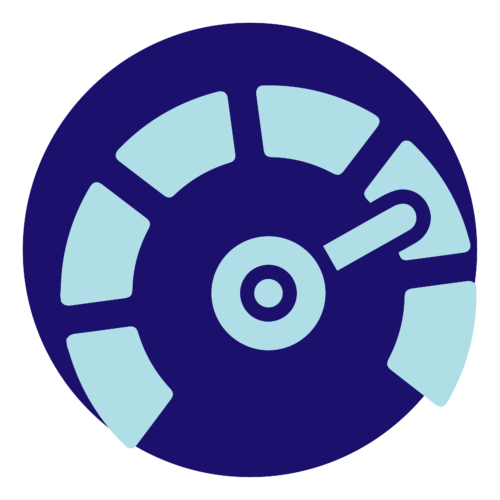 A speedometer icon