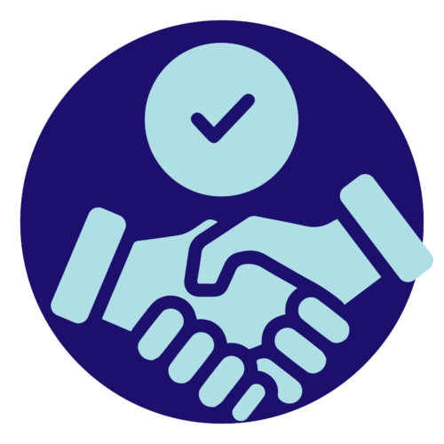 A handshake icon