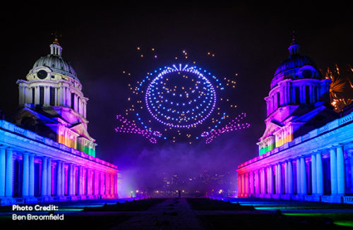 NYE fireworks and light display at Greenwich London