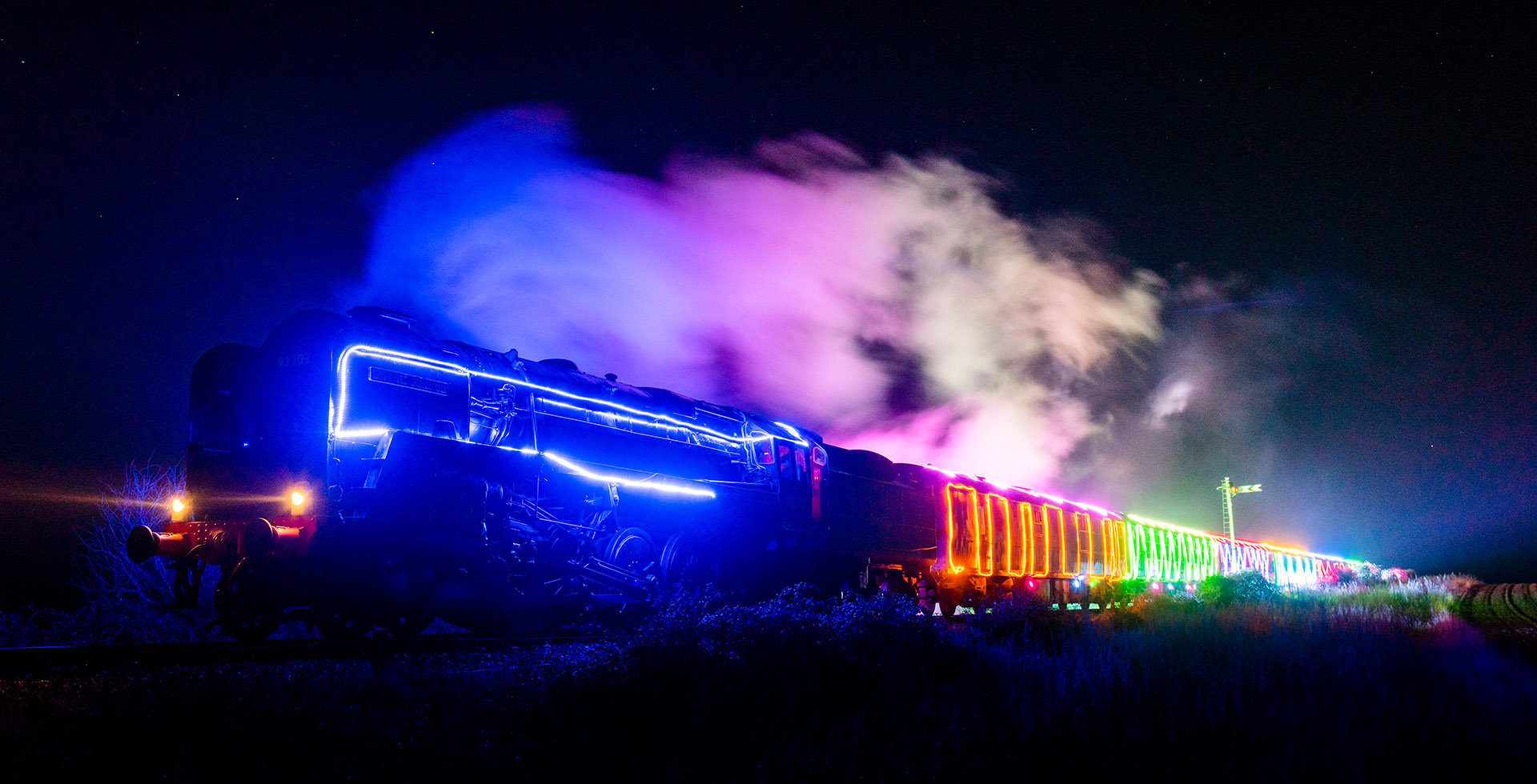 North Norfolk Railway Steam Train Illumination Winter