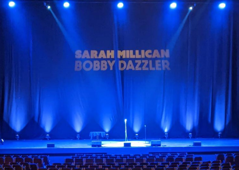Sarah Millican Lighting Stage Comedy Tour Set Up