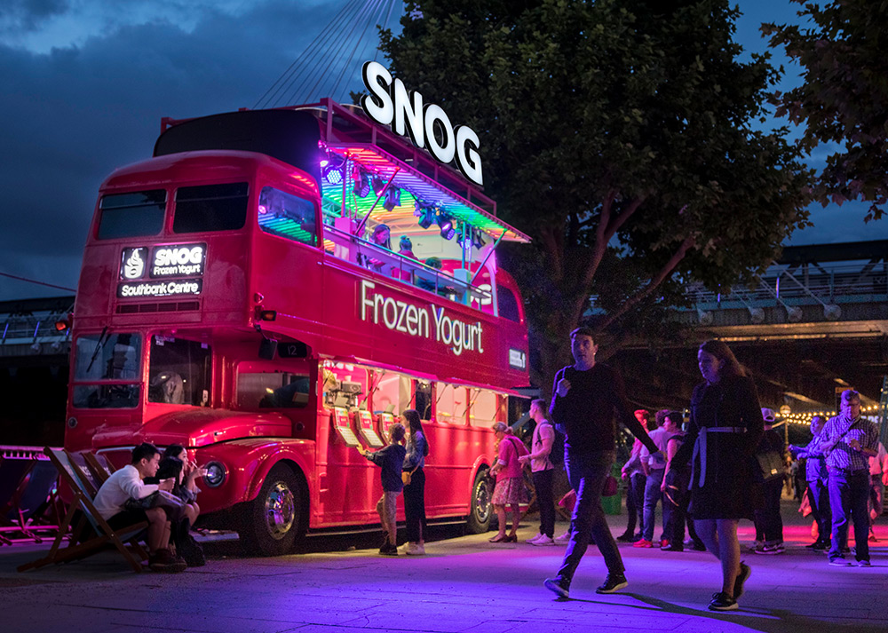 Snog Frozen Yoghurt Southbank Waterloo London Bus